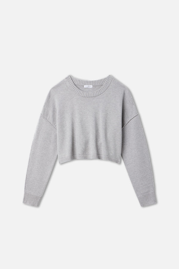 COZY KNIT CREW NECK | MELANGE GREY