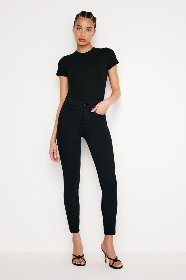 NEVER FADE GOOD LEGS SKINNY CROPPED JEANS| BLACK