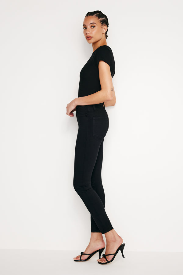 NEVER FADE GOOD LEGS SKINNY CROPPED JEANS| BLACK