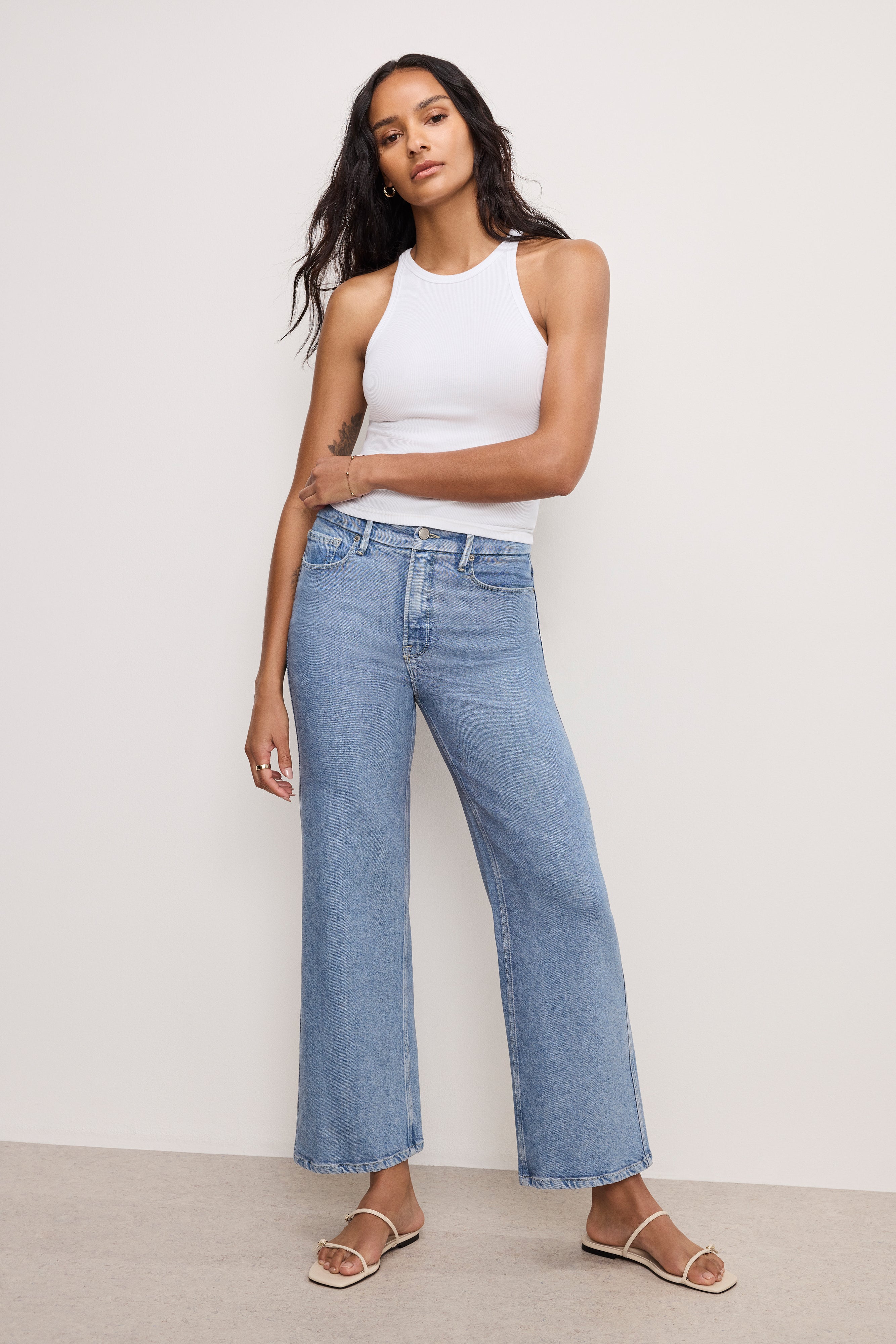 SOFT TECH GOOD SKATE WIDE CROPPED JEANS | INDIGO860 – GOOD AMERICAN