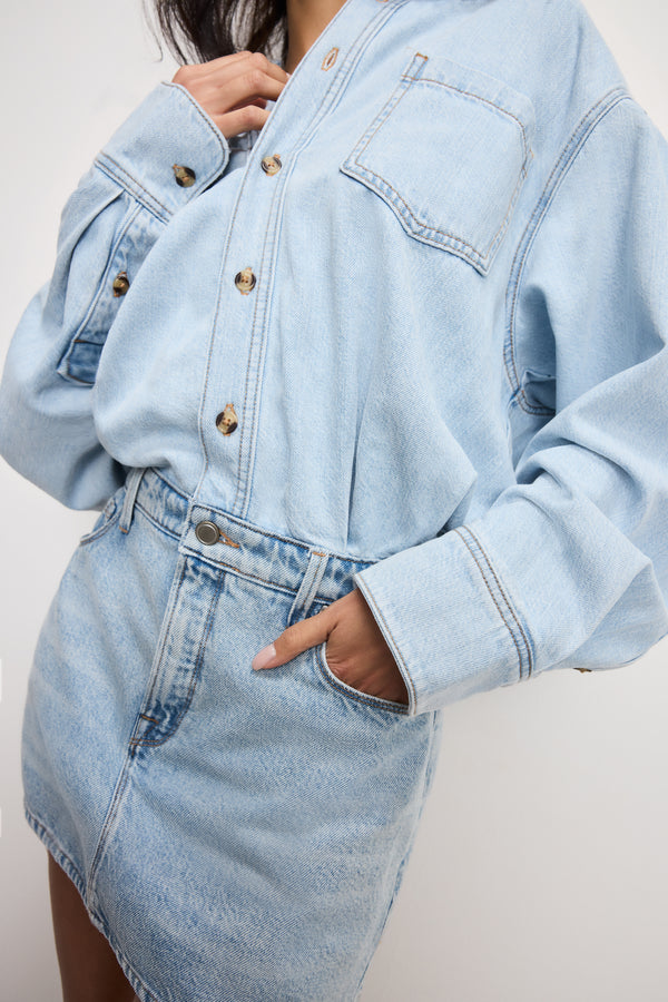 DENIM SHIRT DRESS | INDIGO795