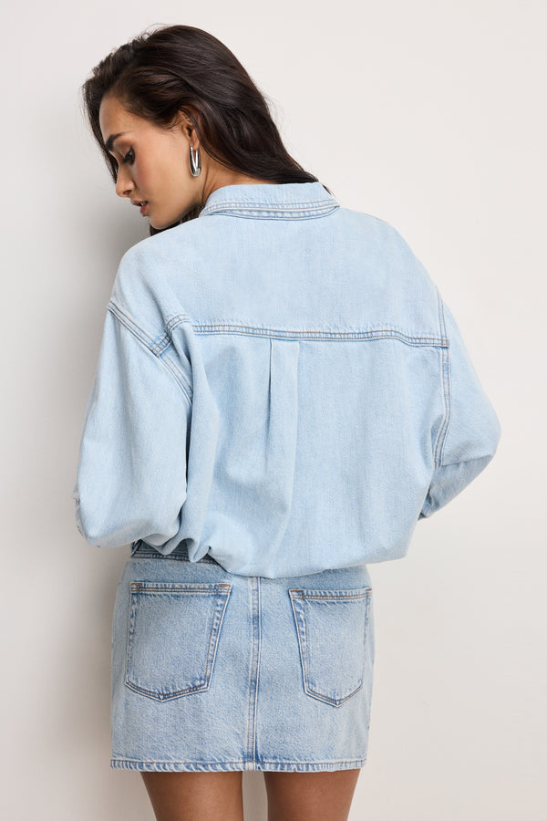 DENIM SHIRT DRESS | INDIGO795