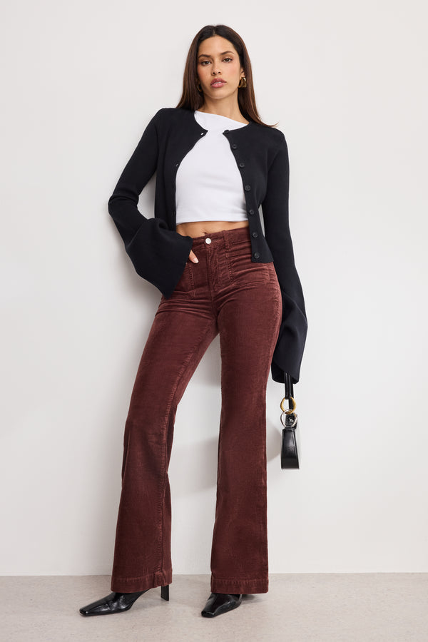 GOOD LEGS FLARE CORDUROY PANTS | WALNUT004