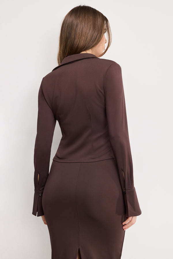 MATTE JERSEY LONG SLEEVE TOP | BARK003