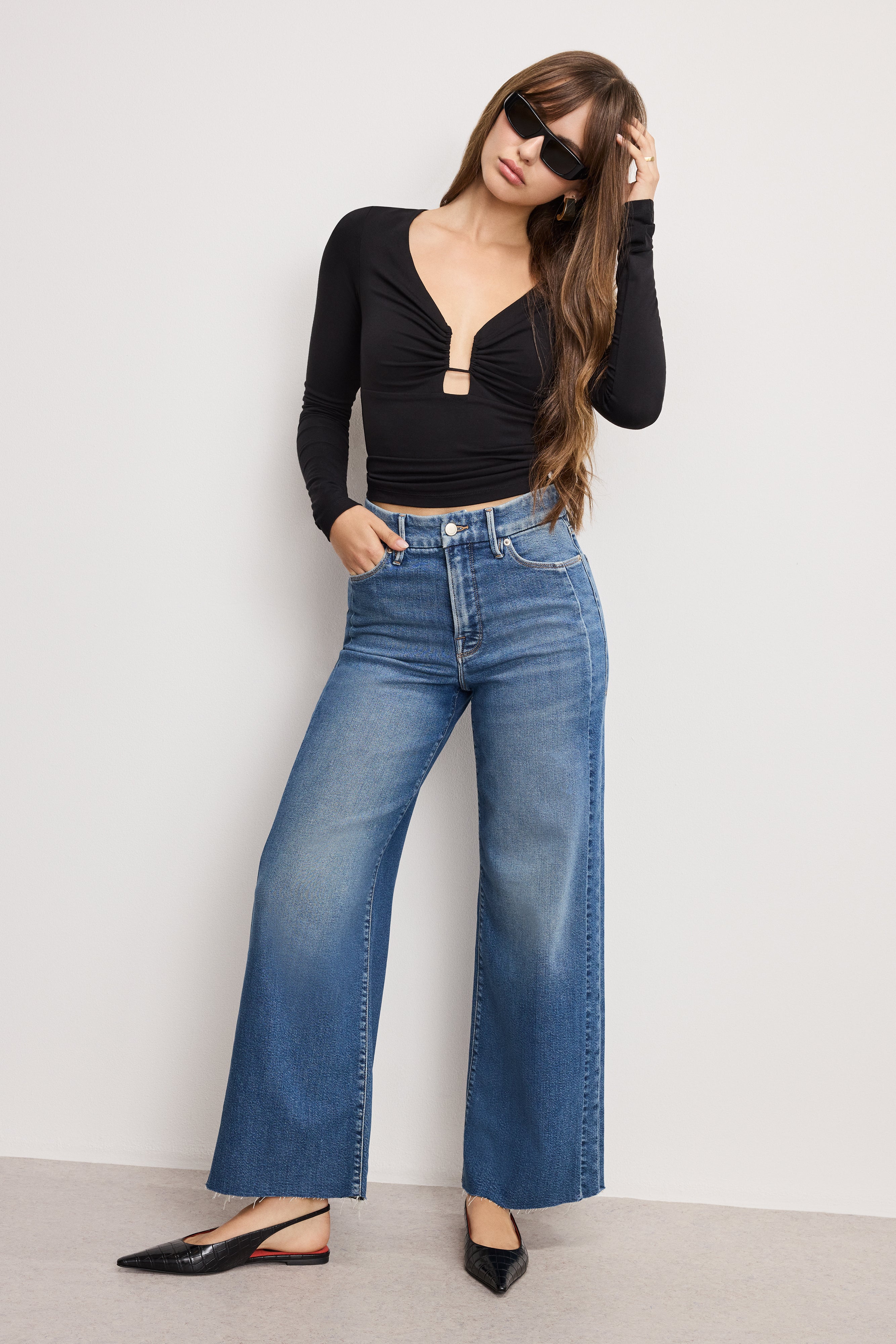 GOOD SKATE CROPPED WIDE JEANS | INDIGO1005 – GOOD AMERICAN