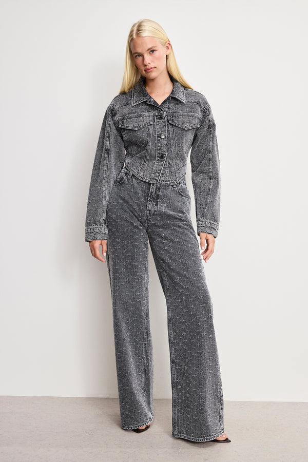 DOLLY JOLEANS CRYSTAL RELAXED JEANS | BLACK415