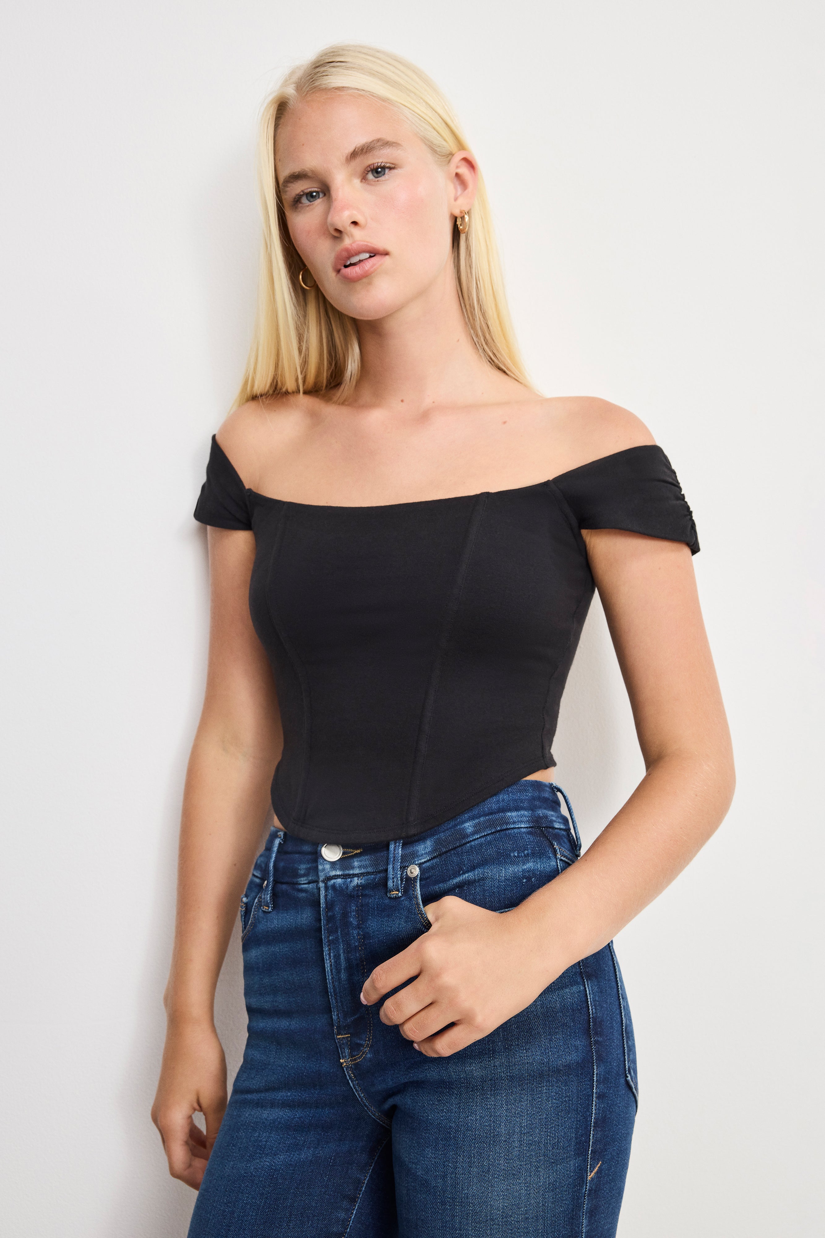 DOLLY SUPER STRETCH CORSET TOP | BLACK001 – GOOD AMERICAN