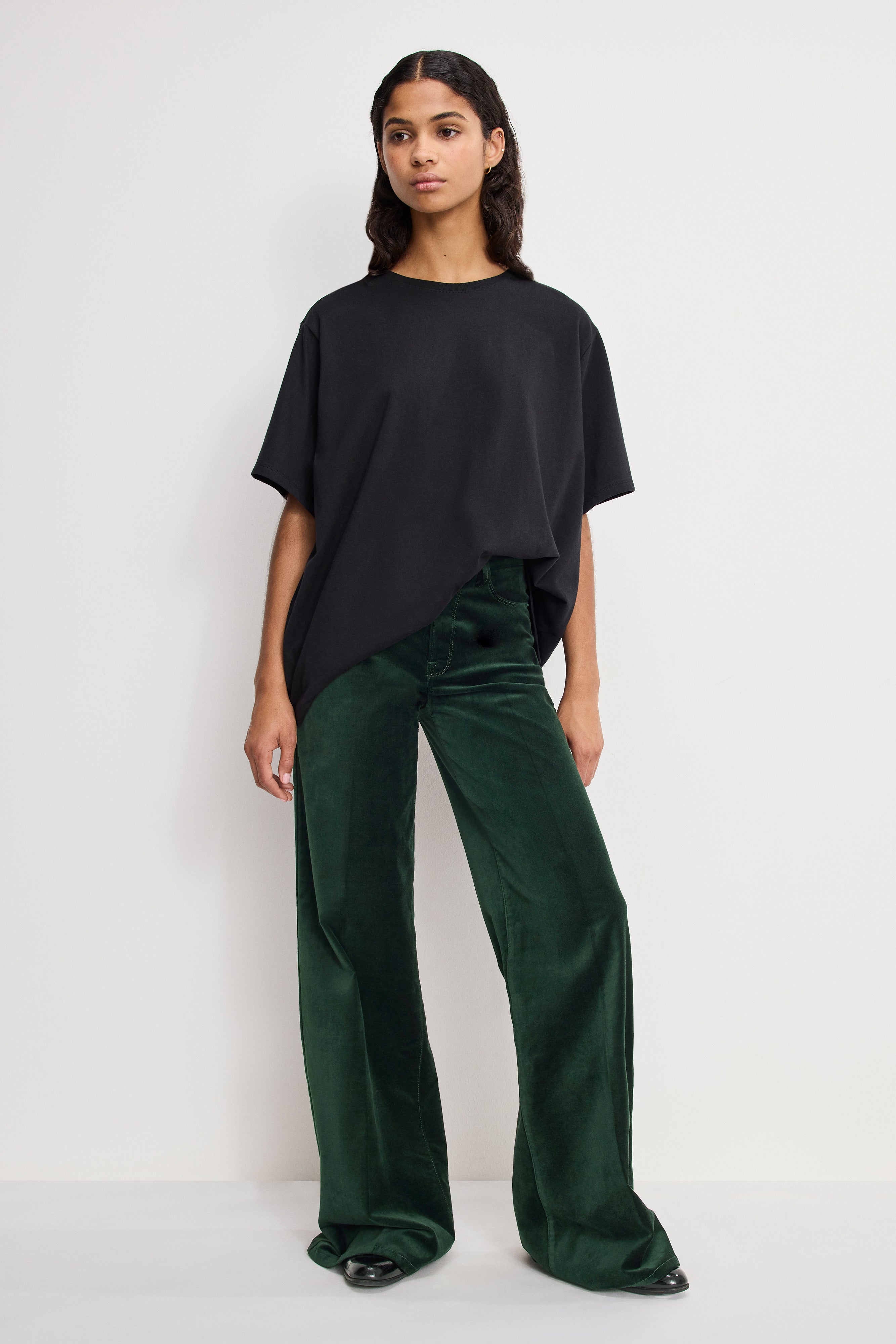 VELVET GOOD WAIST PALAZZO PANTS | PINE GREEN003 – GOOD AMERICAN