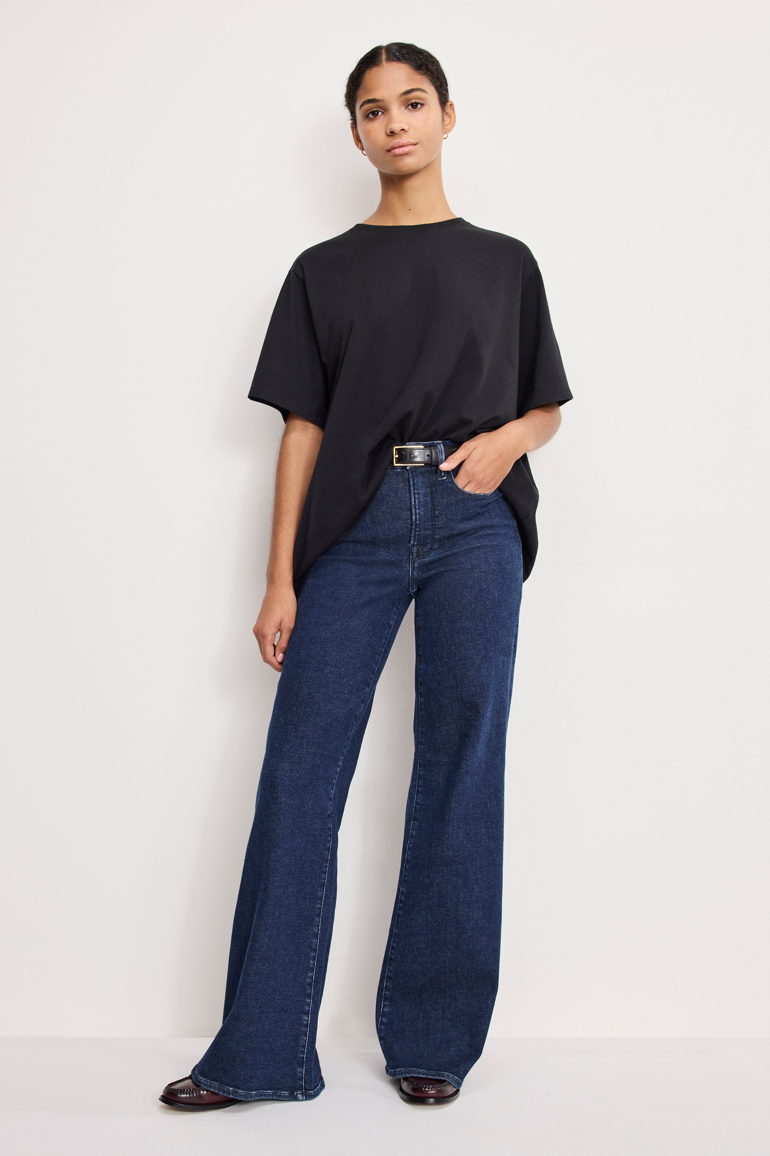 GOOD WAIST PALAZZO JEANS | INDIGO985 – GOOD AMERICAN