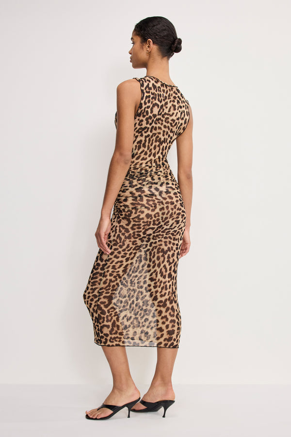 MESH MIDI DRESS | LUCKY LEOPARD001