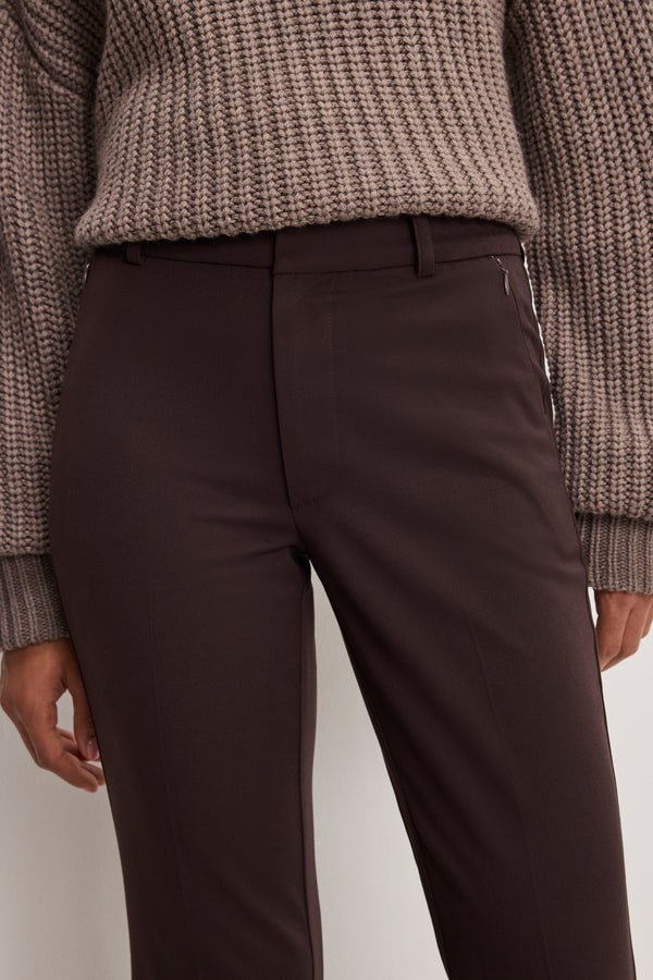 ESSENTIAL SUITING FLARE TROUSERS | DARK CHOCOLATE
