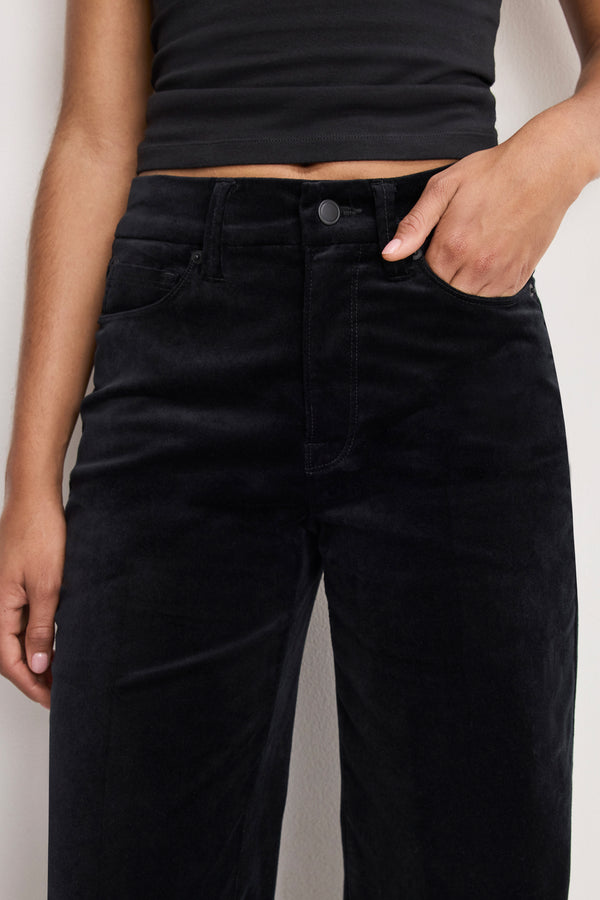VELVET GOOD WAIST PALAZZO PANTS | BLACK001