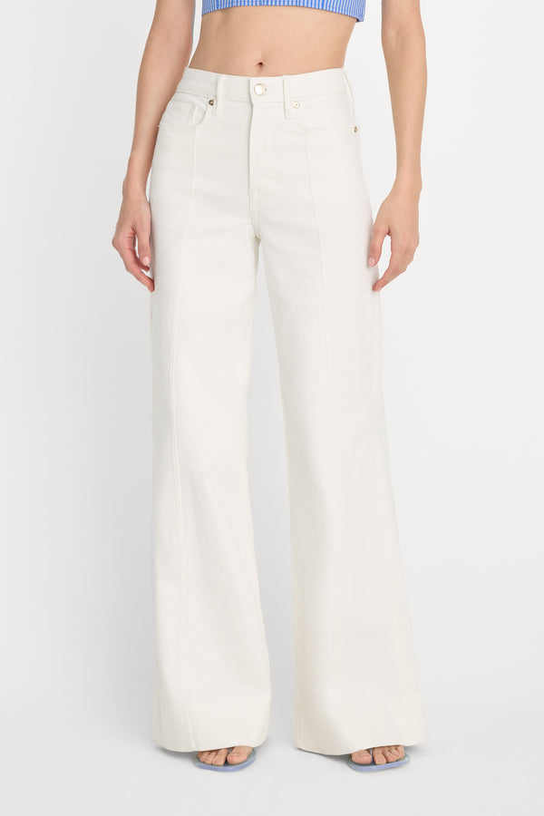 GOOD WAIST PALAZZO JEANS | COTTON WHITE