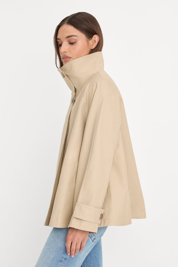 THE FUNNEL NECK TRENCH | LIGHT TAUPE