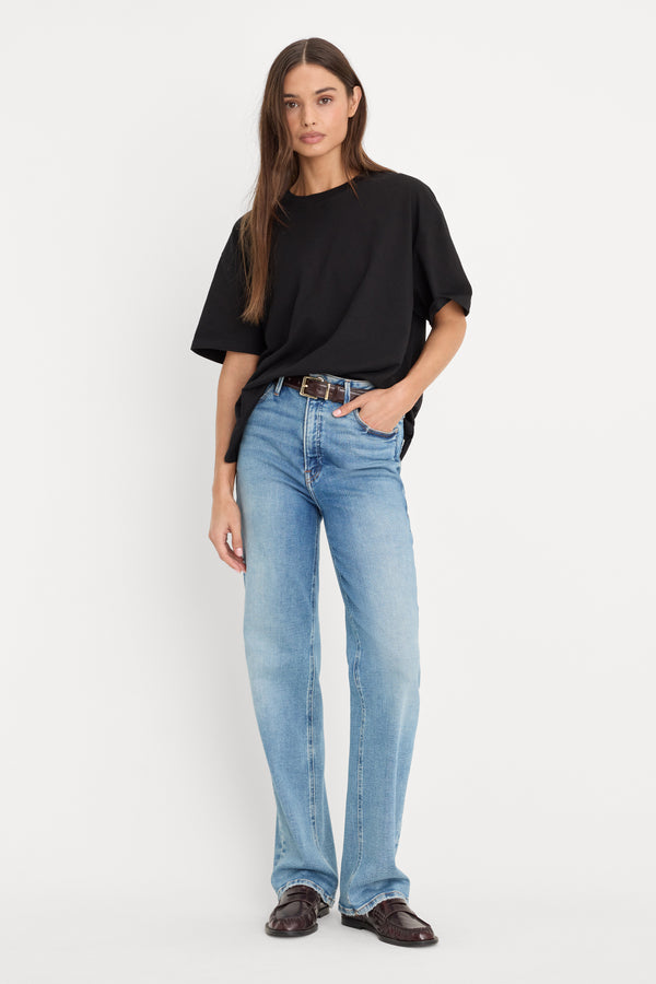 COTTON OVERSIZED TEE | BLACK001