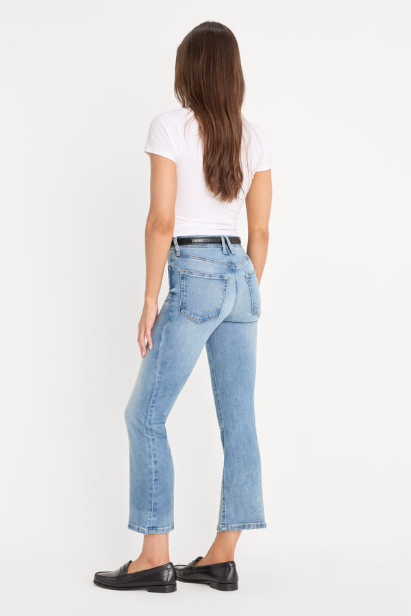 SOFT TECH GOOD LEGS CROP MINI BOOT JEANS| INDIGO1293