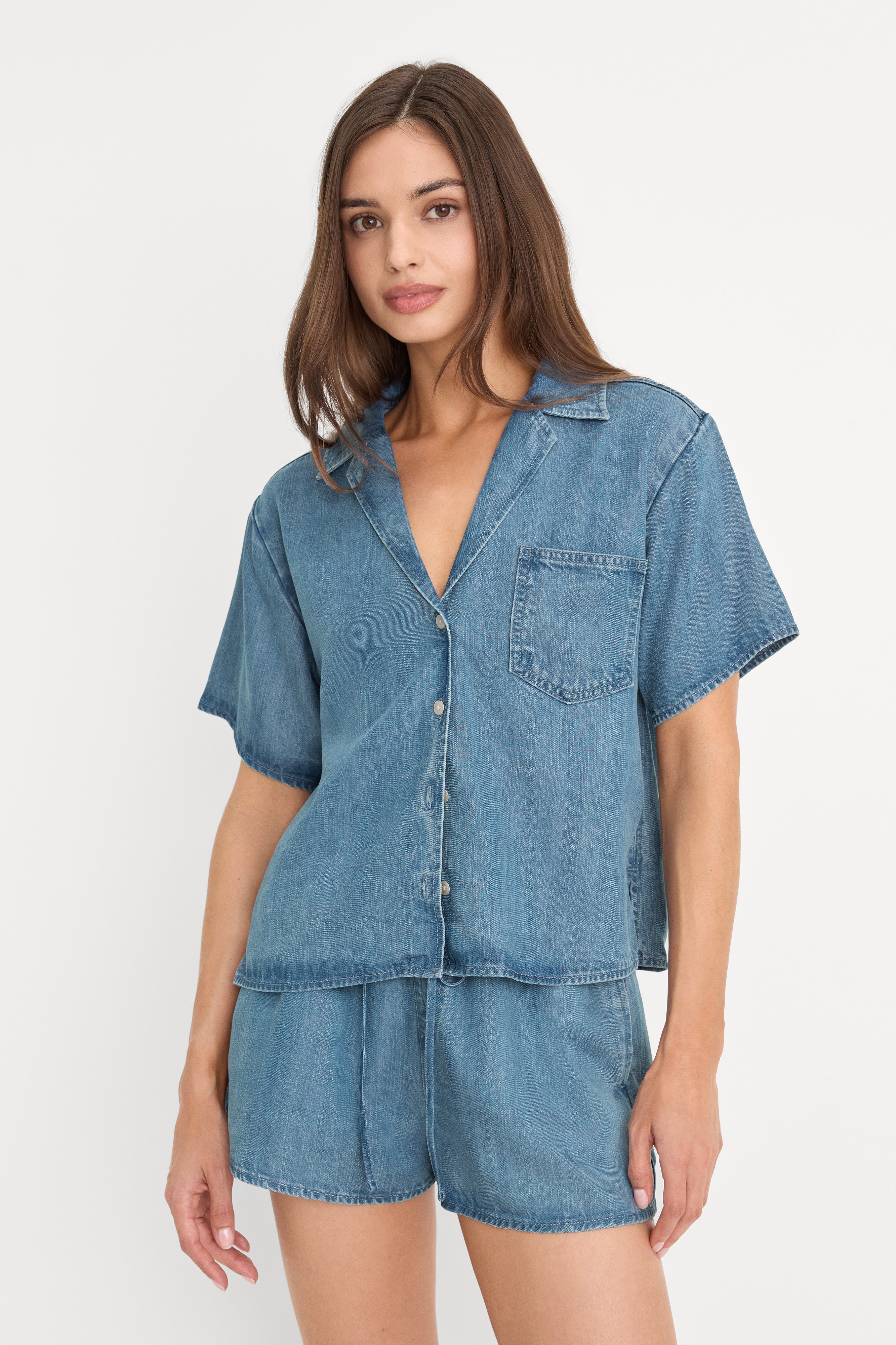THE DENIM CAMP SHIRT – GOOD AMERICAN