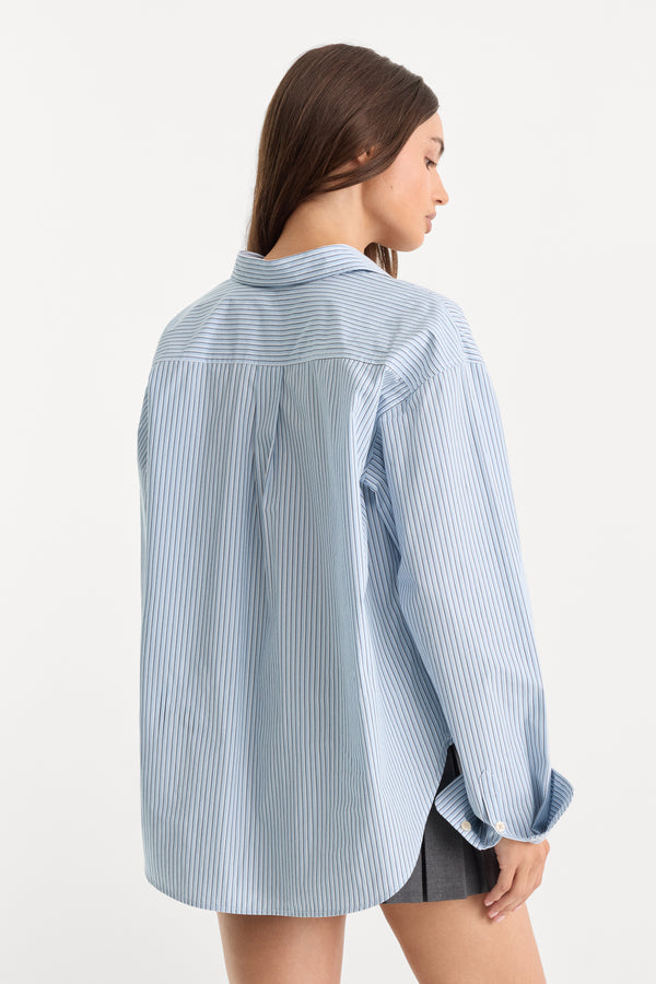 THE POPLIN EASY SHIRT | SUMMER SKY STRIPE