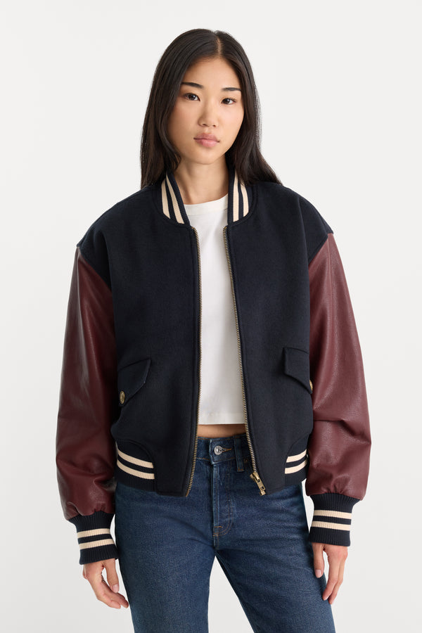 THE TEAM VARSITY JACKET | NEW NAVY002