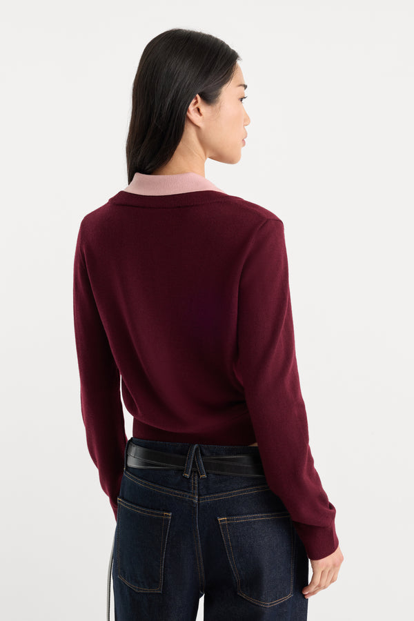 THE TWO IN ONE SWEATER | BERRY NOIR WITH BLUSH