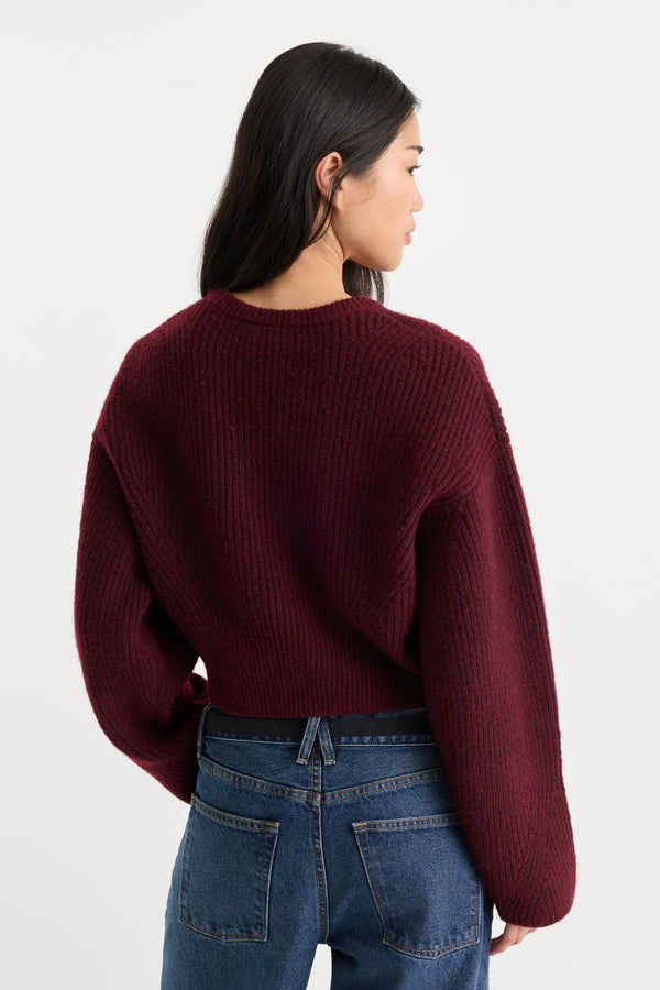 THE CHUNKY KNIT SWEATER | BERRY NOIR