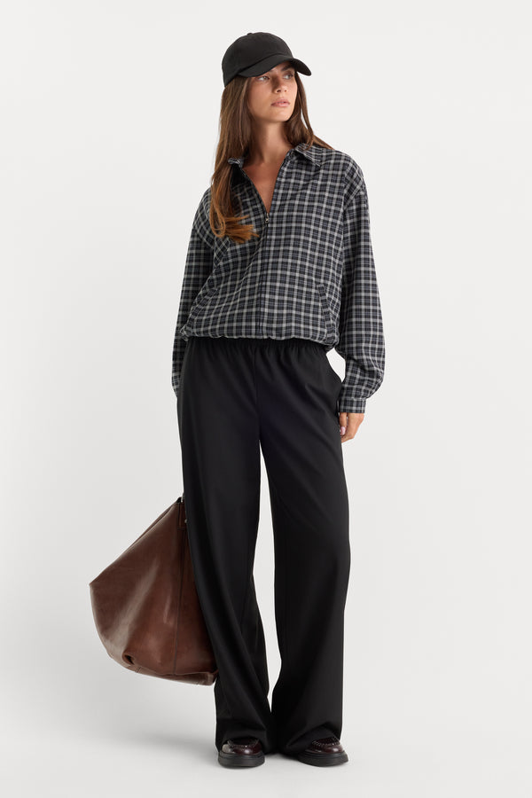 THE LIGHTWEIGHT BOMBER JACKET | CHARCOAL PLAID