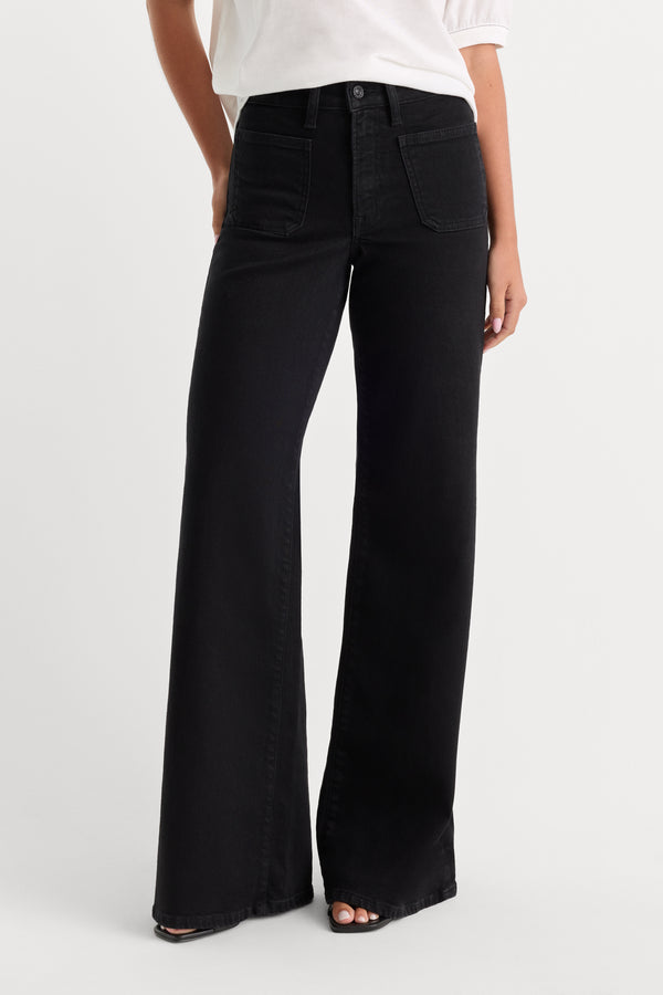 GOOD WAIST PALAZZO JEANS | BLACK001