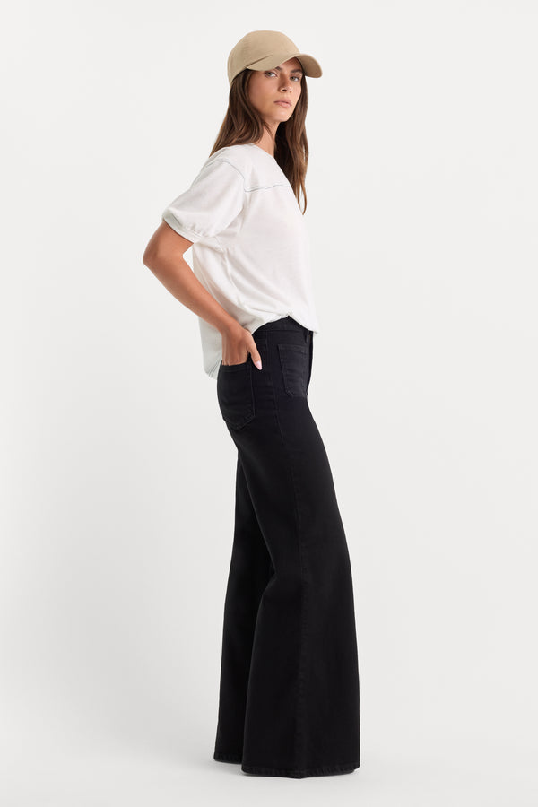 GOOD WAIST PALAZZO JEANS | BLACK001