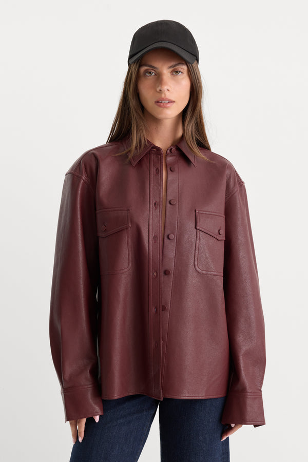 THE BETTER THAN LEATHER CLASSIC SHIRT | BERRY NOIR