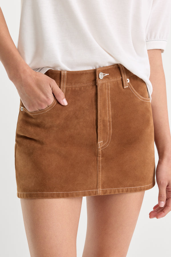 THE BETTER THAN SUEDE MINI SKIRT | CAFE CLAY