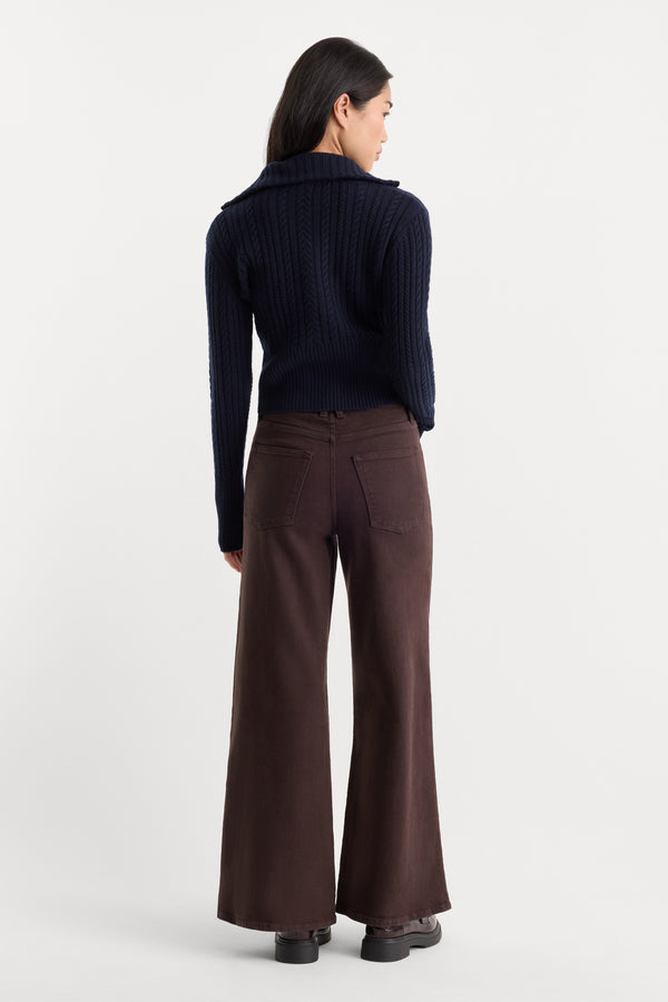 GOOD WAIST PALAZZO ANKLE JEANS | ESPRESSO