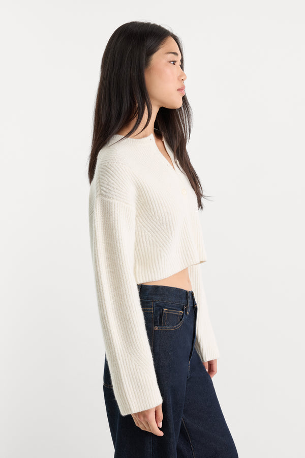 THE CHUNKY KNIT CARDIGAN | CHALK