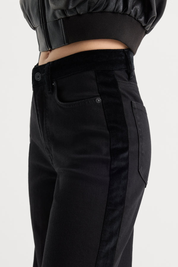 GOOD WAIST PALAZZO JEANS | BLACK001