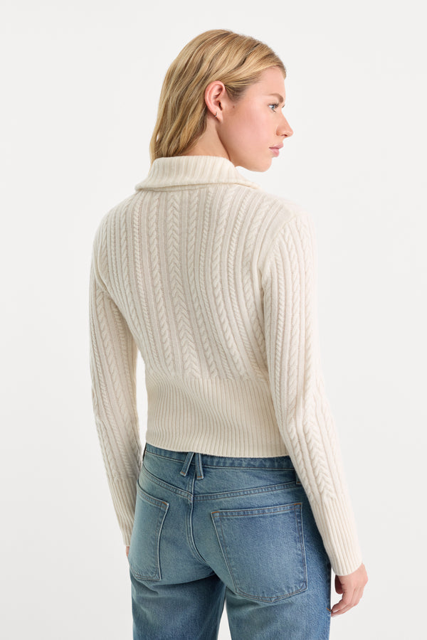 THE CABLE ZIP UP | CHALK