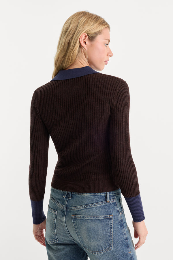 THE KNIT POLO SWEATER | ESPRESSO