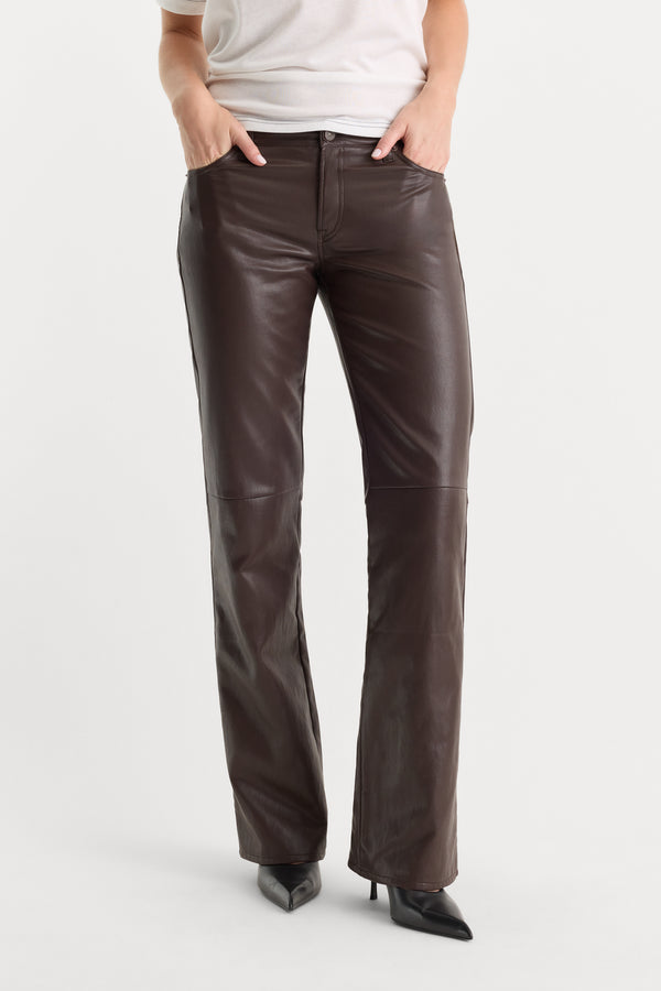 BETTER THAN LEATHER LOW RISE BOOTCUT PANT | ESPRESSO