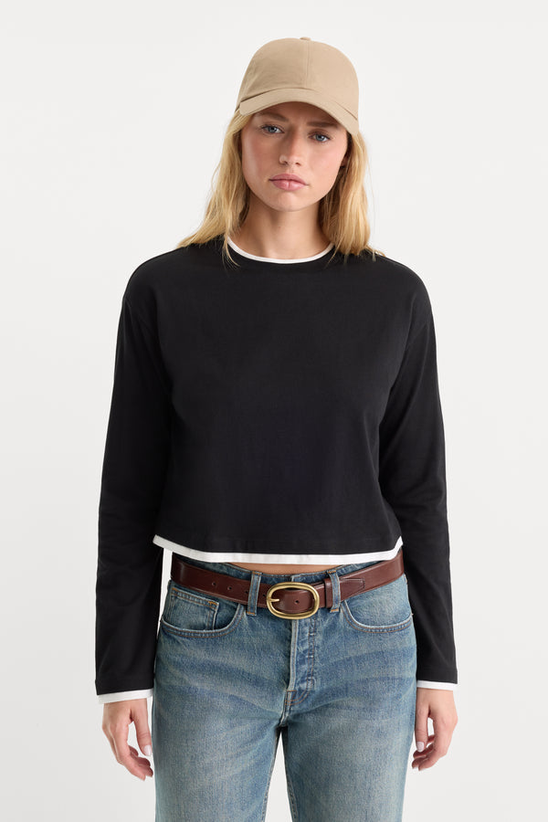 THE LONG SLEEVE LAYERED TEE | BLACK