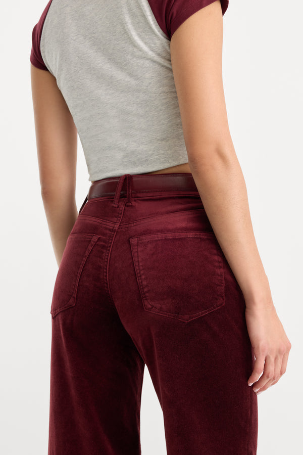 VELVET GOOD WAIST PALAZZO PANT | BERRY NOIR