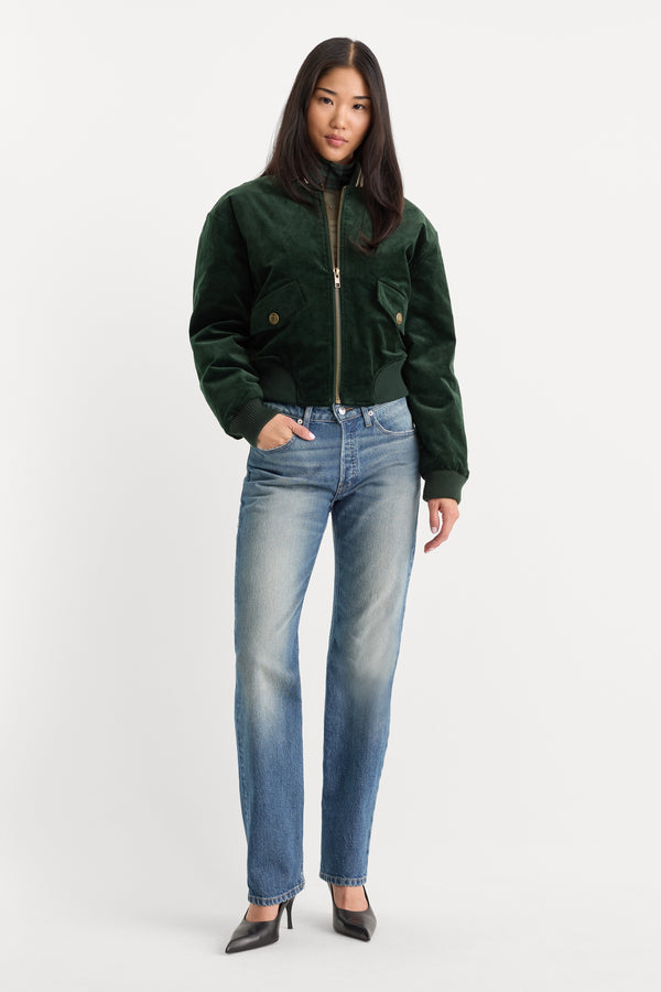 THE CORD VARSITY JACKET | FOREST GREEN