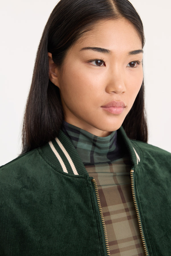 THE CORD VARSITY JACKET | FOREST GREEN