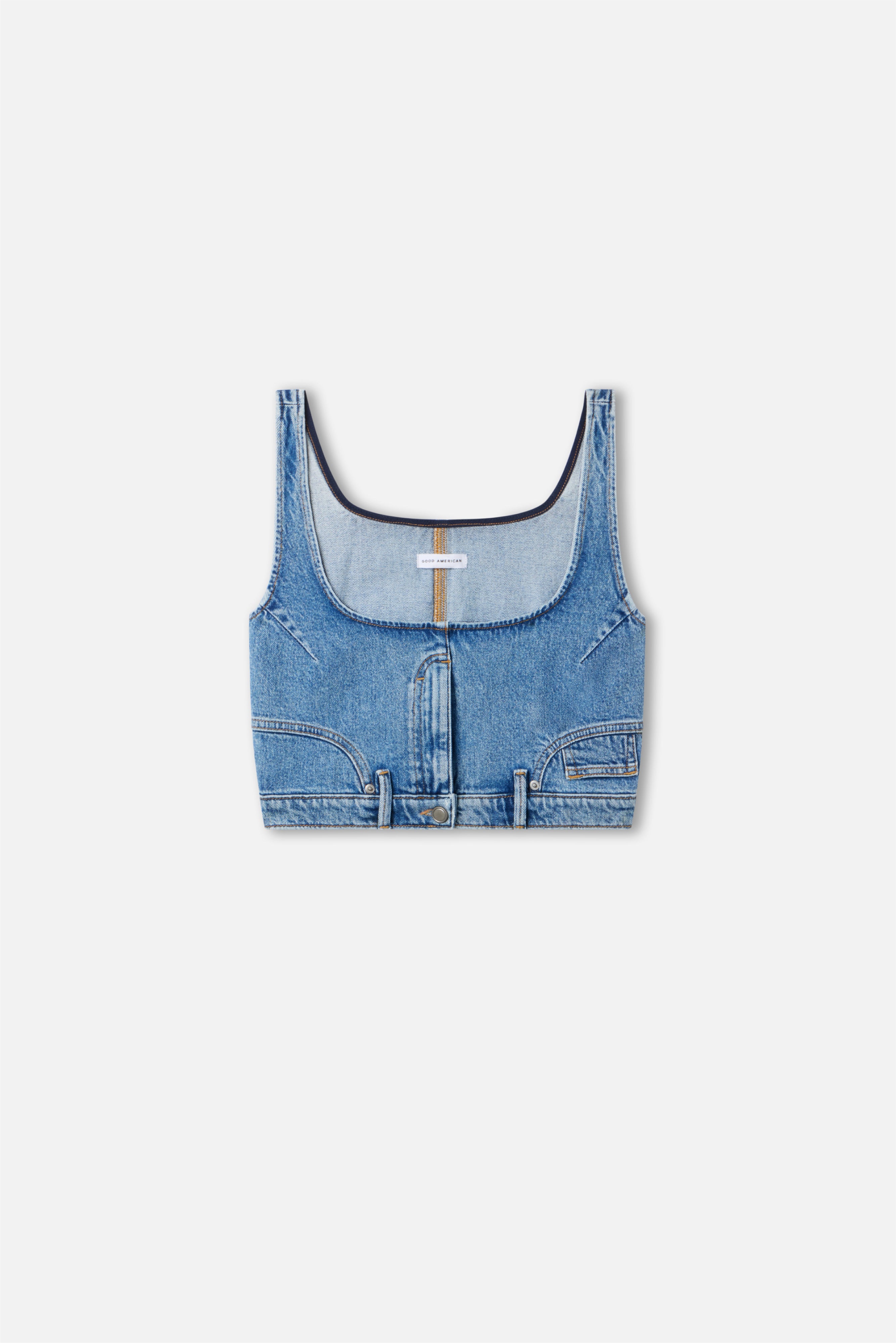 REWORKED DENIM VEST | INDIGO1083 – GOOD AMERICAN