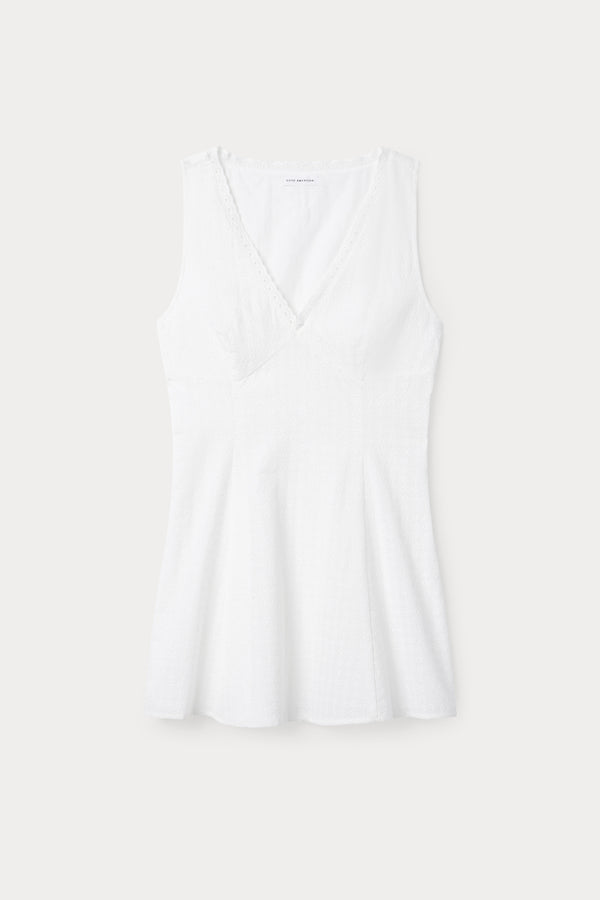 THE EYELET MINI DRESS | WHITE001