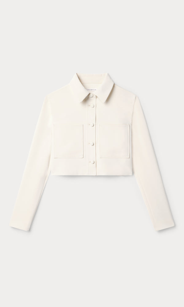 LUXE SUITING CROPPED JACKET | SOFT SHELL