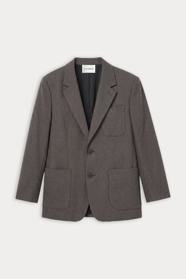 THE OVERSIZED BLAZER | CHARCOAL MINI HOUNDSTOOTH