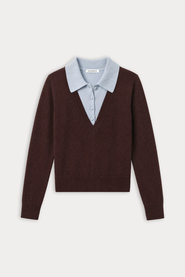 THE TWO IN ONE SWEATER | MOCHA WITH SKY