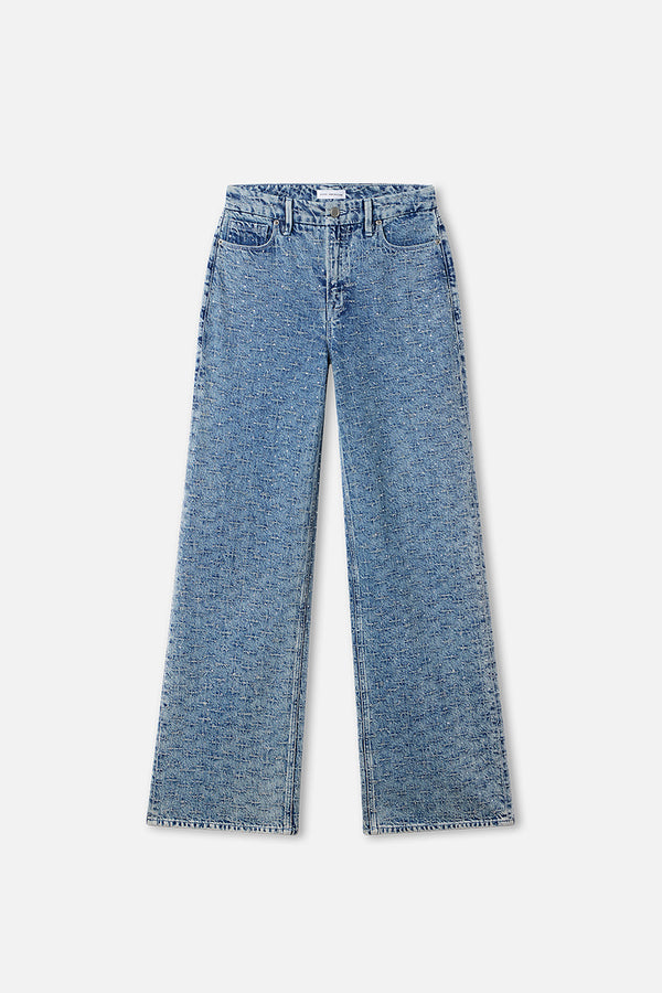GOOD SKATE WIDE CRYSTAL JEANS | INDIGO1070