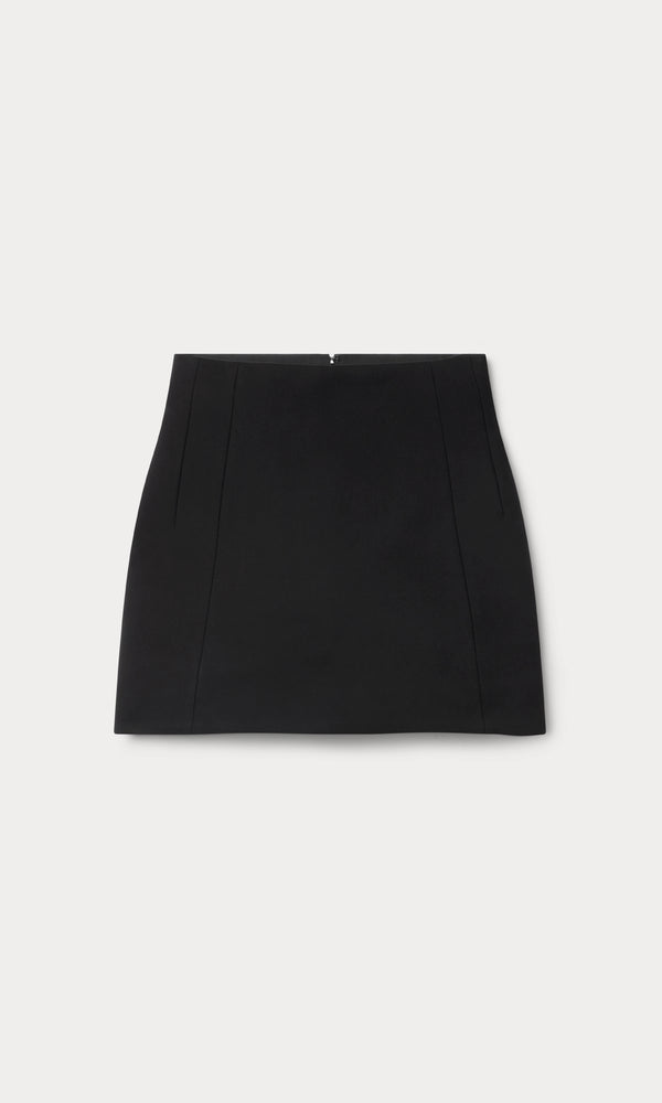 SOFT STRETCH PONTE MINI SKIRT | BLACK001