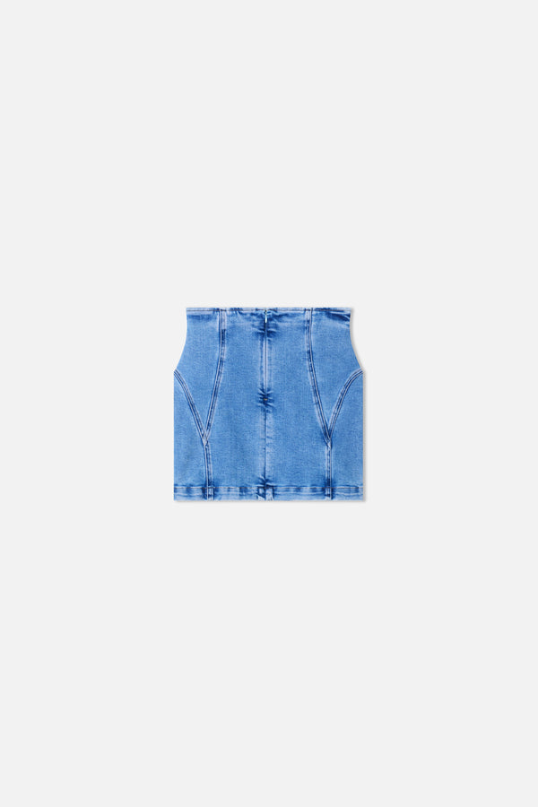 DOLLY LACE UP MINI SKIRT | INDIGO1090