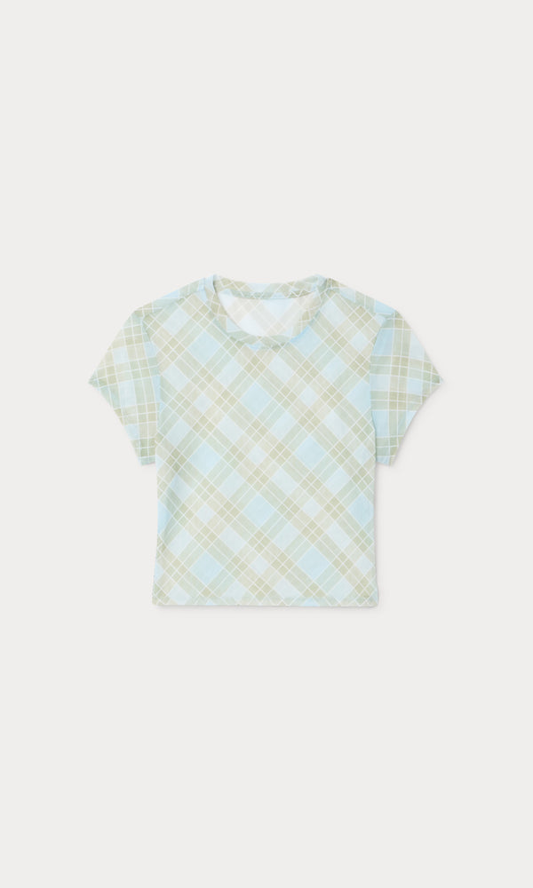 THE MESH BABY TEE | SUMMER PLAID HONEY