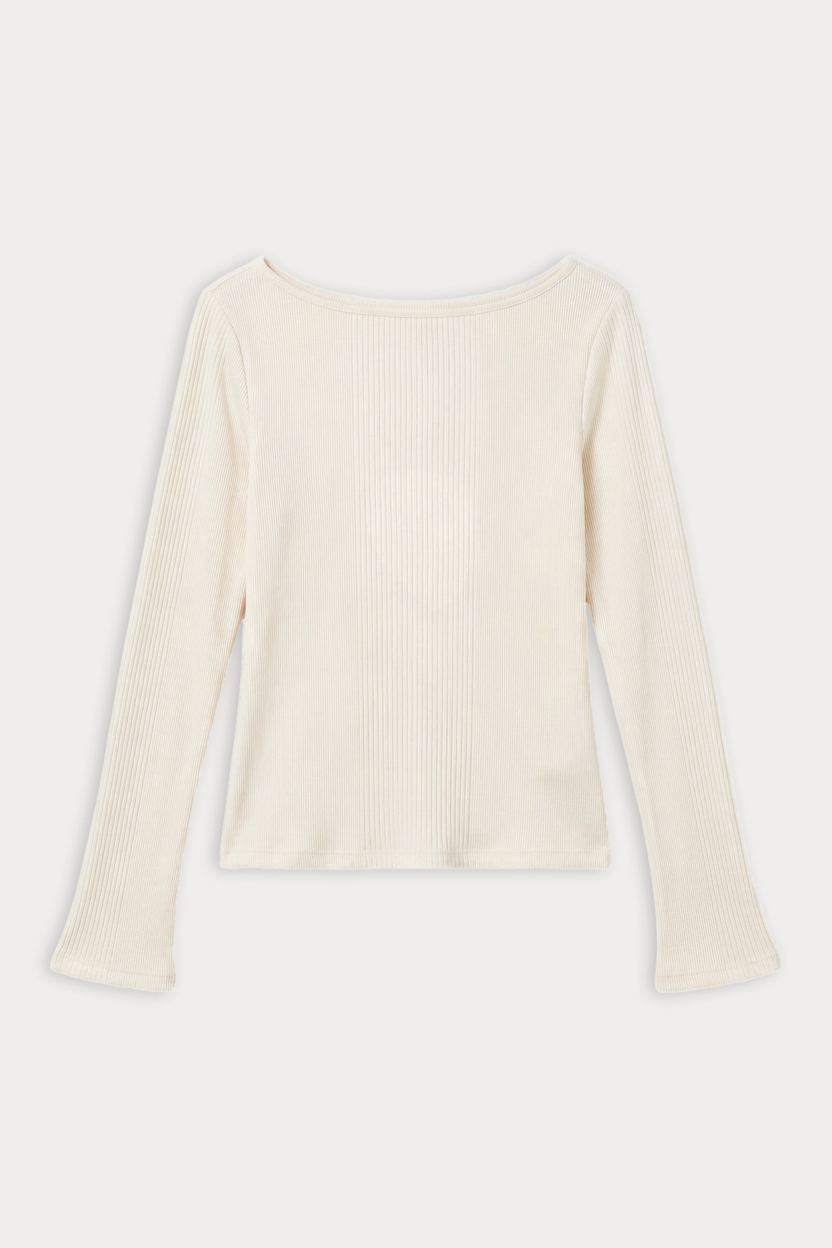 THE VARIEGATED RIB LONG SLEEVE TOP | CHALK – GOOD AMERICAN